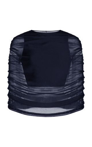 The Lyra Ruched Sheer Knit Top | Moda Operandi (Global)