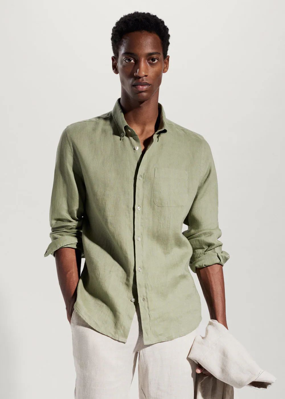 100% linen slim-fit shirt | MANGO (US)