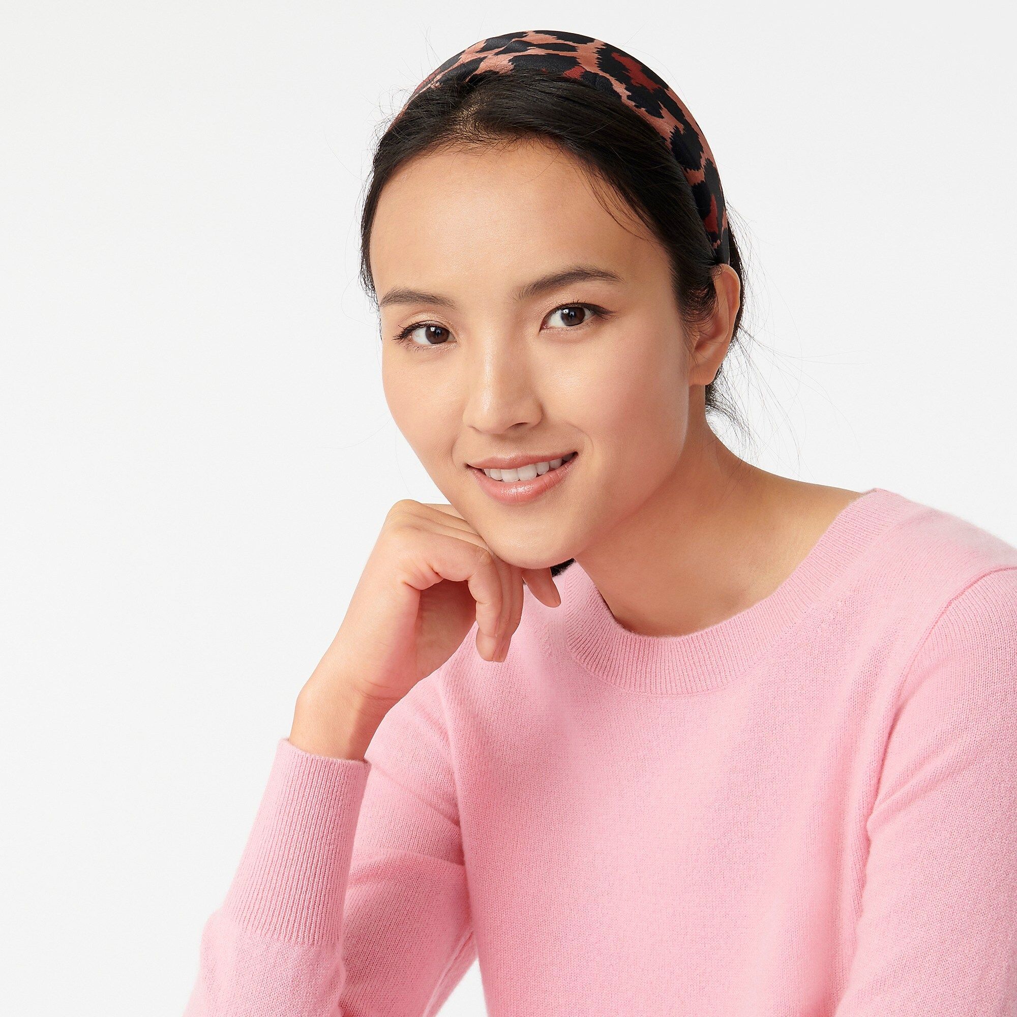 Wide headband in classic leopard print | J.Crew US