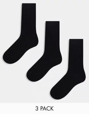 Weekday Noah 3-pack socks in black | ASOS (Global)