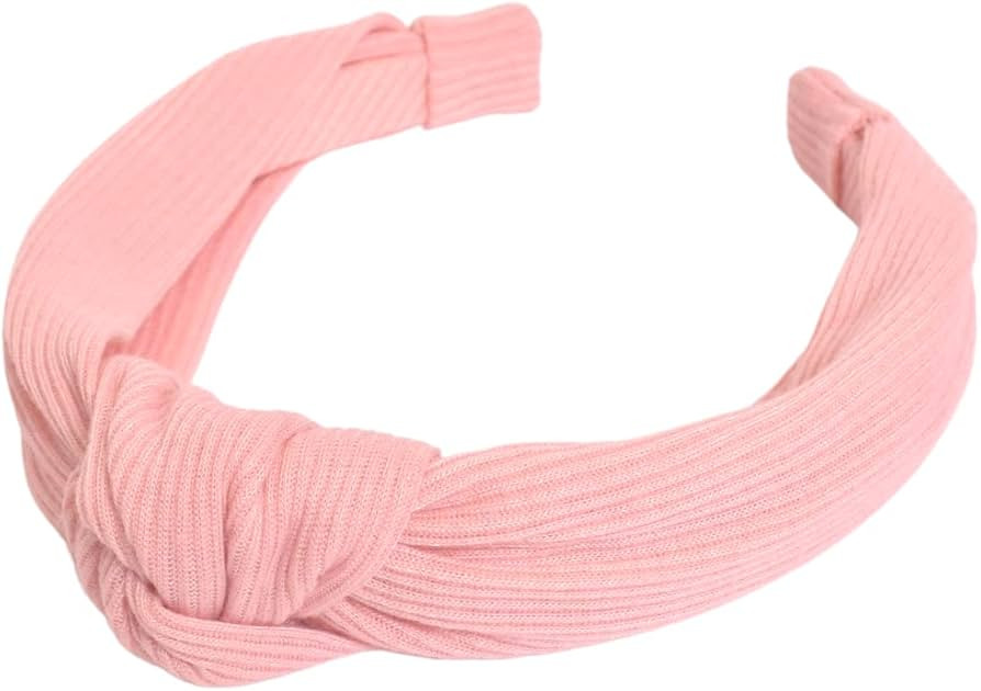 Bellefixe Ribbed Cotton Knotted Headband (Light Pink) | Amazon (US)