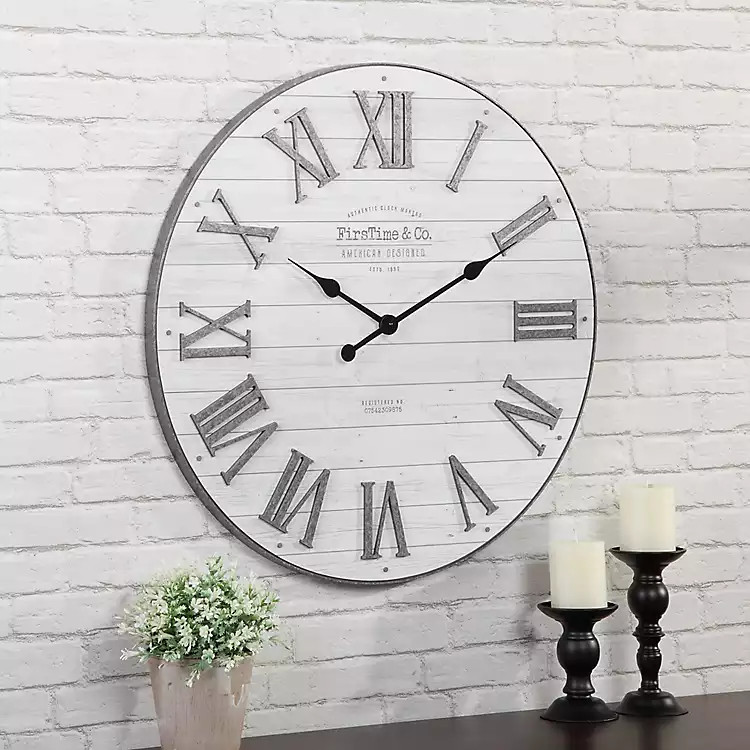 Emmett Plastic Shiplap Clock | Kirkland's Home