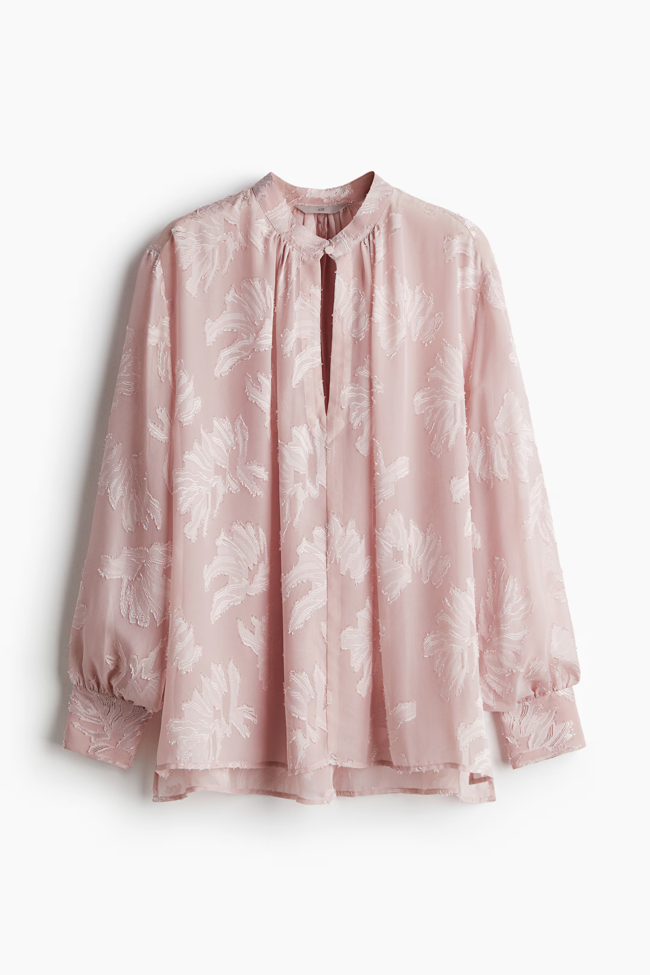 Blusa en tejido jacquard - Rosa empolvado claro - MUJER | H&M ES | H&M (FR, IT, ES, PT, BE)