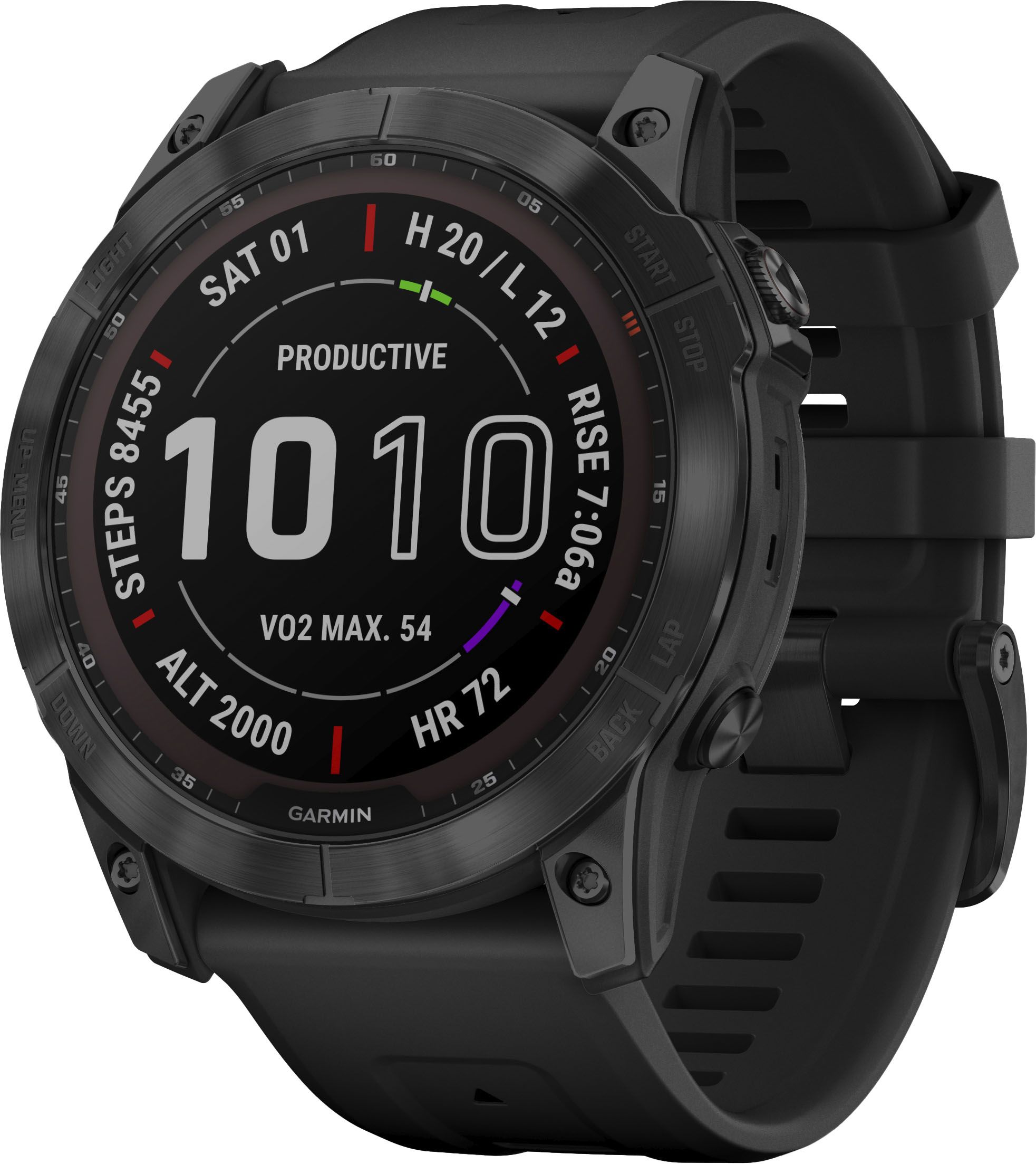Garmin fēnix 7X  Sapphire Solar GPS Smartwatch 51 mm Fiber-reinforced polymer Black DLC Titanium... | Best Buy U.S.