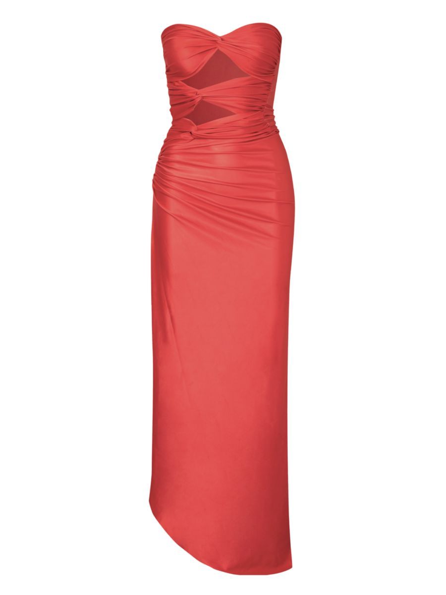 Vera Satin Jersey Cut-Out Maxi Dress | Saks Fifth Avenue