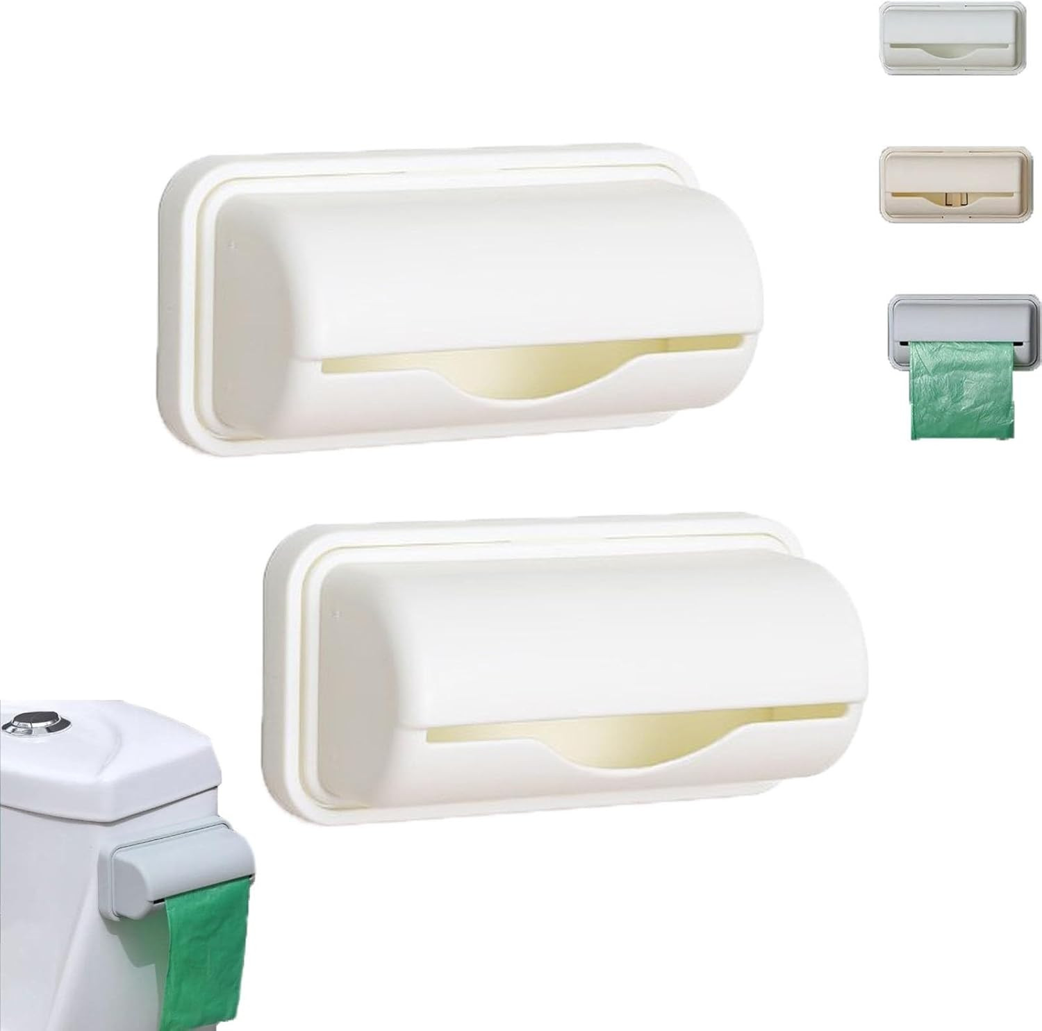 Bag Dispenser, Trash Bag Liner Dispenser, Adhesive Trash Bag Dispenser, Trash Bag Dispenser for Bottom of Can, Wall Mount Garbage Bag Dispenser(White) | Amazon (US)