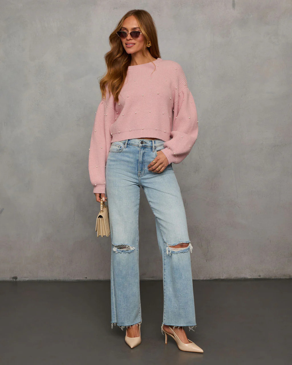 Oh My Darling Pearl Embellished Sweater | VICI