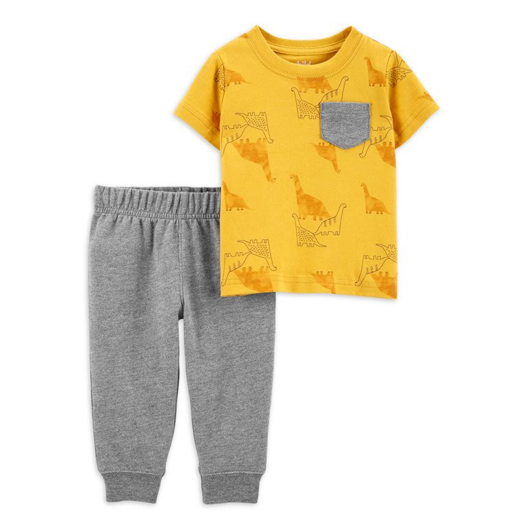 Carter's Child of Mine Baby and Toddler Boy Graphic T-Shirt and Jogger Pants Outfit Set, 2-Piece,... | Walmart (US)