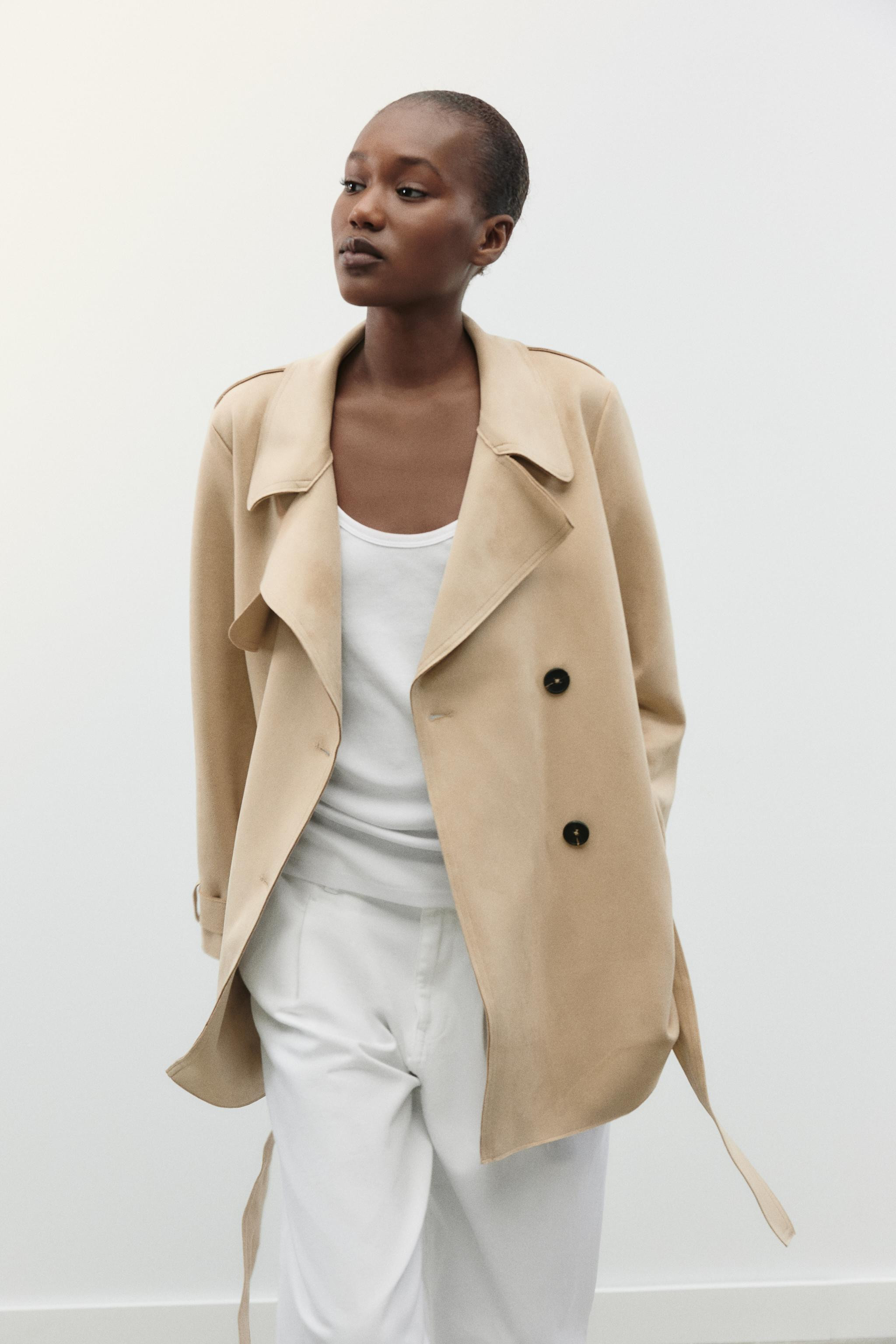 FAUX SUEDE TRENCH COAT | Zara UK