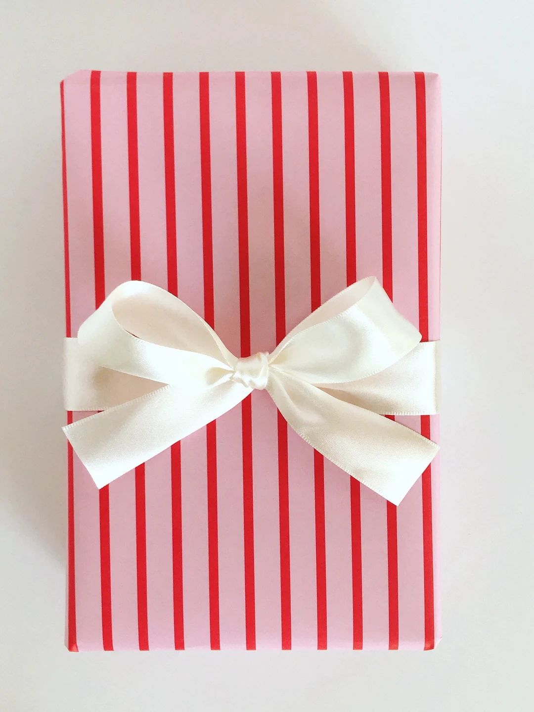 Wrapping Paper: Blush and Red French Stripe {Gift Wrap, Birthday, Holiday, Christmas} | Etsy (US)