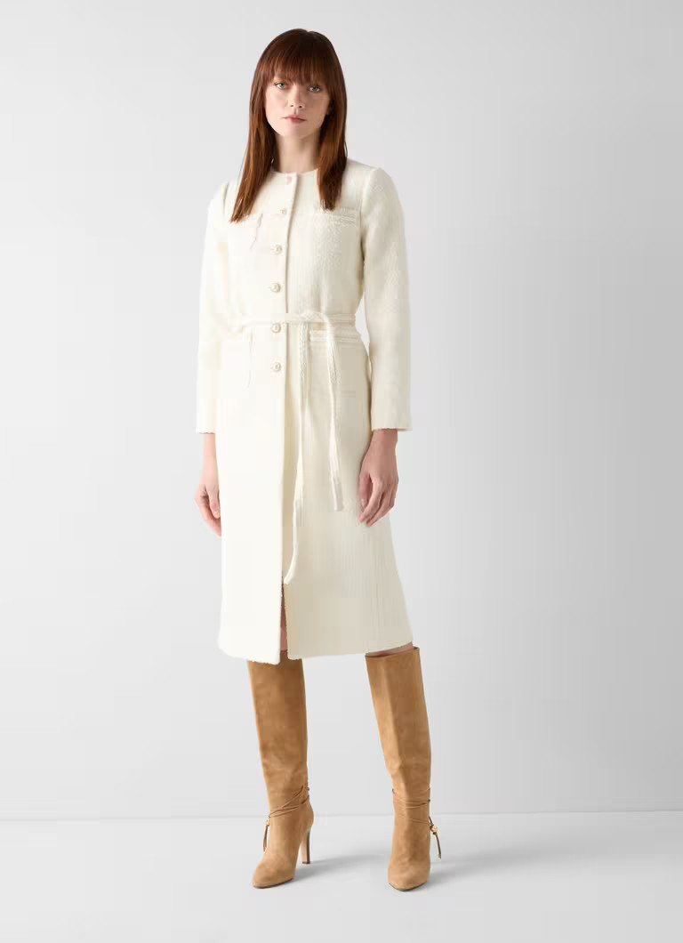 Vera Ivory Tweed Collarless Coat | L.K. Bennett (UK)