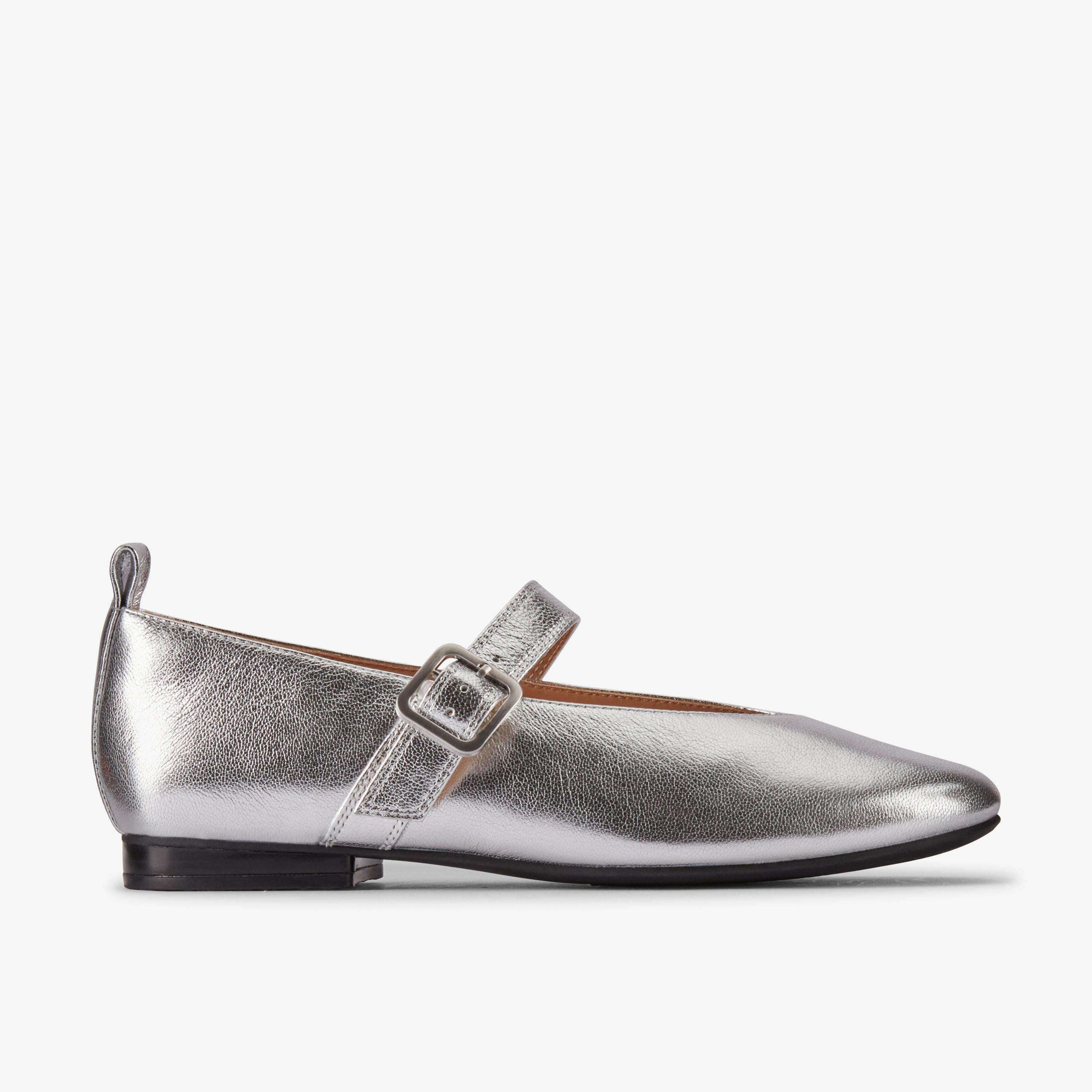Womens Fawna Bar Silver Leather Mary Janes | Clarks US | Clarks (US)