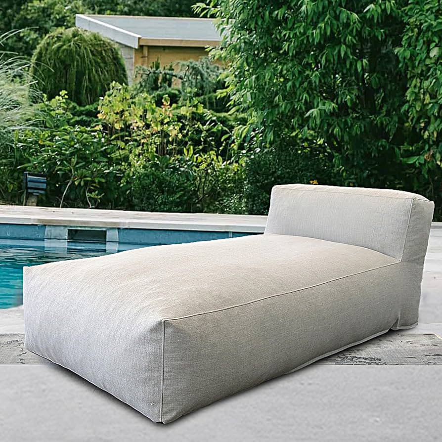 Outdoor Bean Bed Chair Sun Lounger, Outdoor Couch Sofa for Patio & Pool, Foam Filling Day Bed Fur... | Amazon (US)