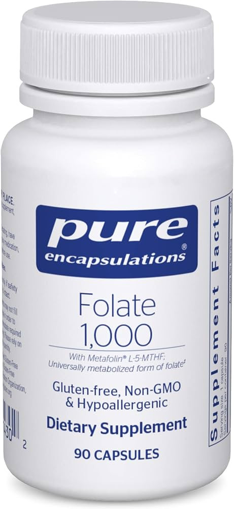 Pure Encapsulations Folate 1000 | Hypoallergenic Supplement with Metafolin L-5-MTHF* | 90 Capsule... | Amazon (US)