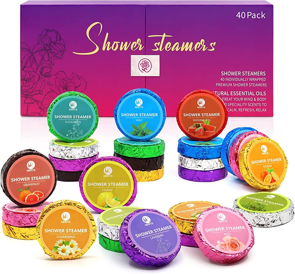 MR Shower Steamers Aromatherapy for Women or Men, 40 PCS 10 Scents Organic with Rose Lavender Min... | Amazon (US)