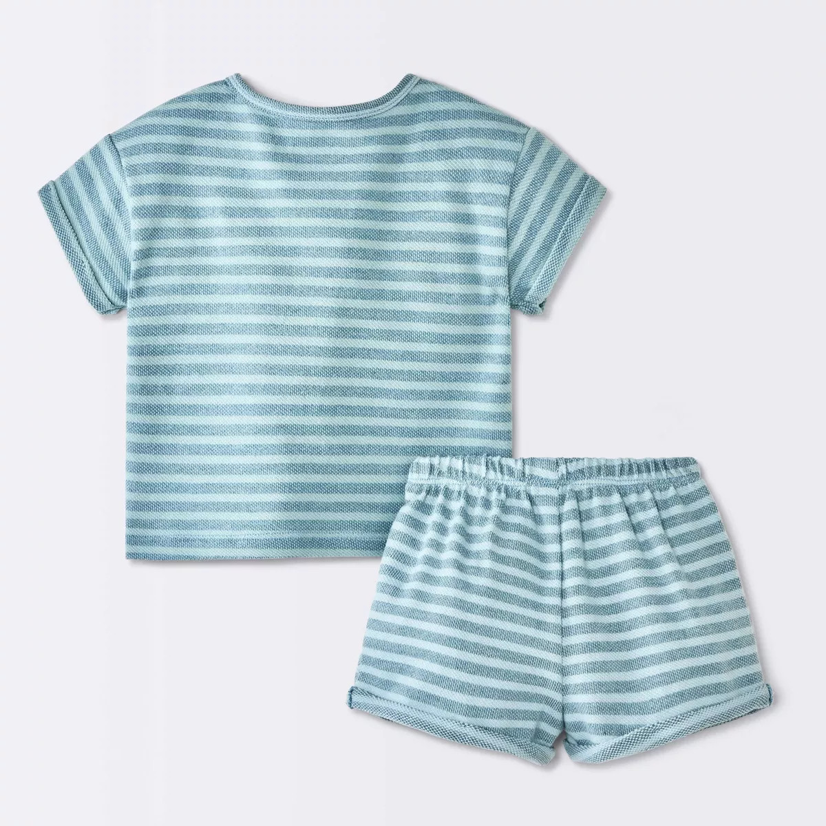 Baby Boys' 2pc Striped Henley T-Shirt and Shorts Set - Cloud Island™ Tan 18M | Target
