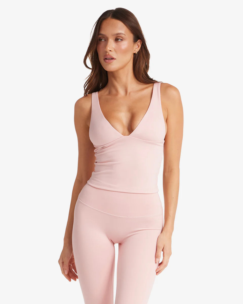 IM Serenity Plunge Longline Tank | Blush | Crop Shop Boutique US