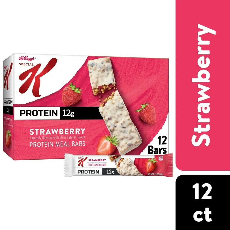 Kellogg's Special K Strawberry Chewy Protein Meal Bars, Ready-to-Eat, 12g Protein Snacks, 12 Coun... | Walmart (US)