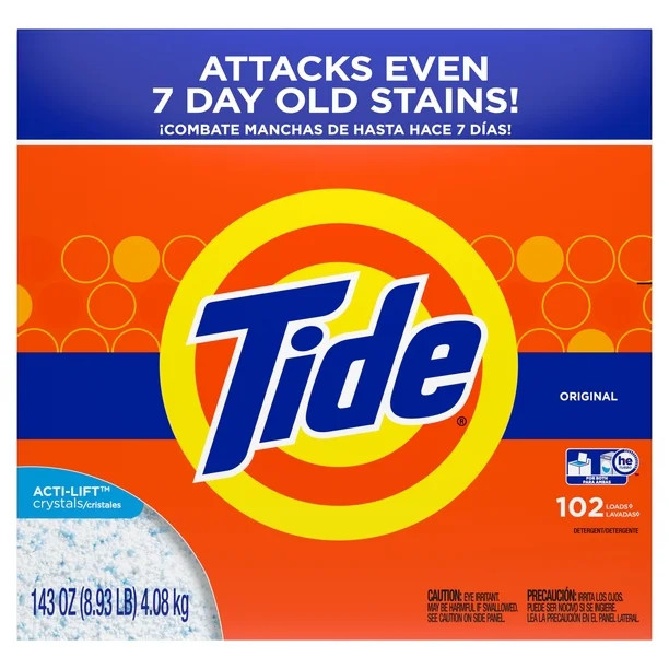 Tide Original 102 Loads, Powder Laundry Detergent, 143 oz | Walmart (US)