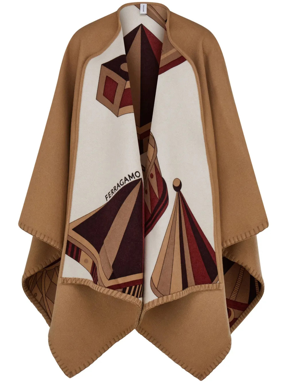 Ferragamo Nadir-print Reversible Cape | Red | FARFETCH IE | Farfetch Global