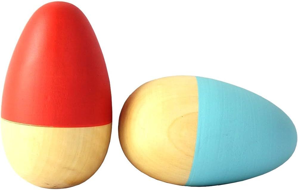 Shumee Toys - Wooden Egg Shakers for Babies (6 Months+) - Musical Rattle Montessori Toy - Set of ... | Amazon (US)