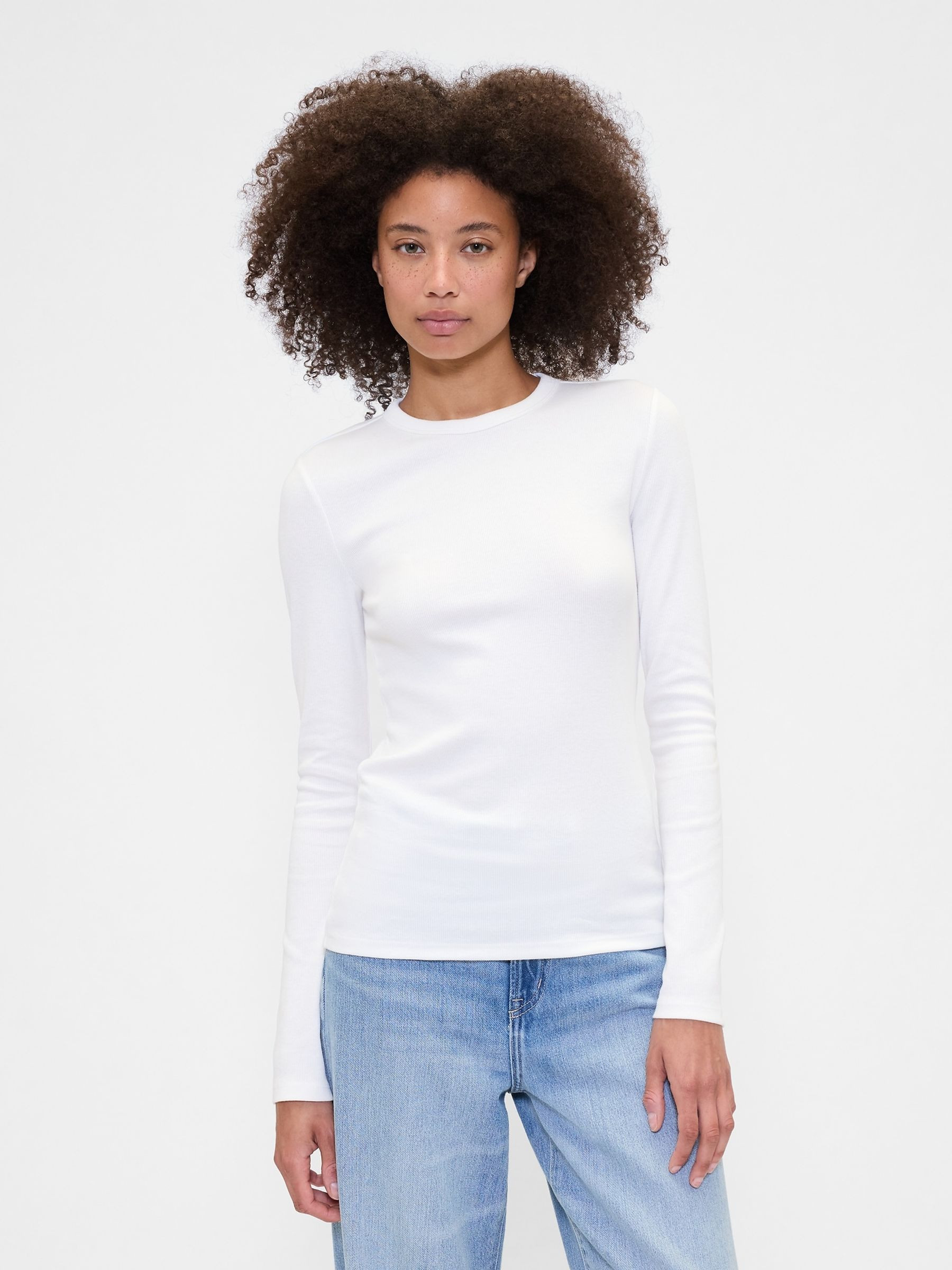 White Essential Ribbed Crew Neck T-Shirt | Gap | GAP UK