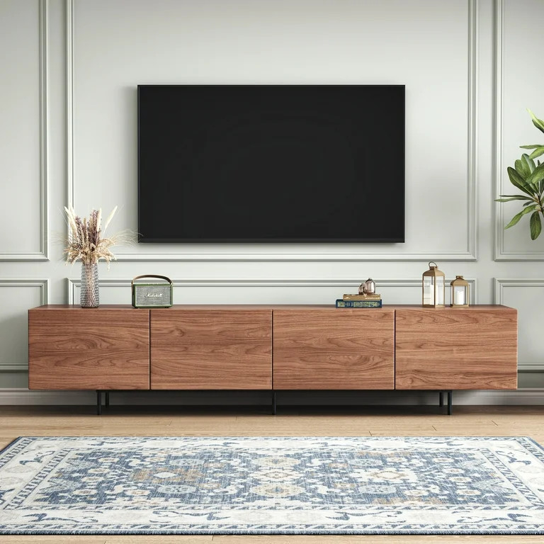 Etelifrank Modern Mid-Century Wooden TV Stand Walnut Entertainment Center with Storage | Walmart (US)