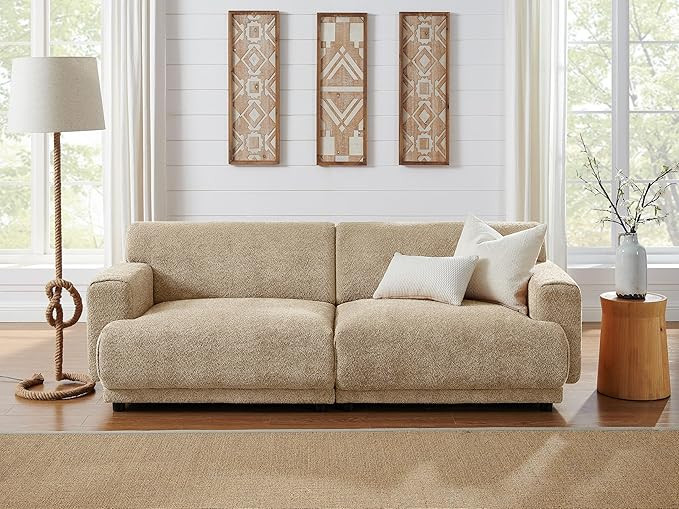 VANOMi 88 Inches Loveseat Sofa, Modern Lambswool Fabric Couch Sofa, Available for 3 Persons, Suit... | Amazon (US)