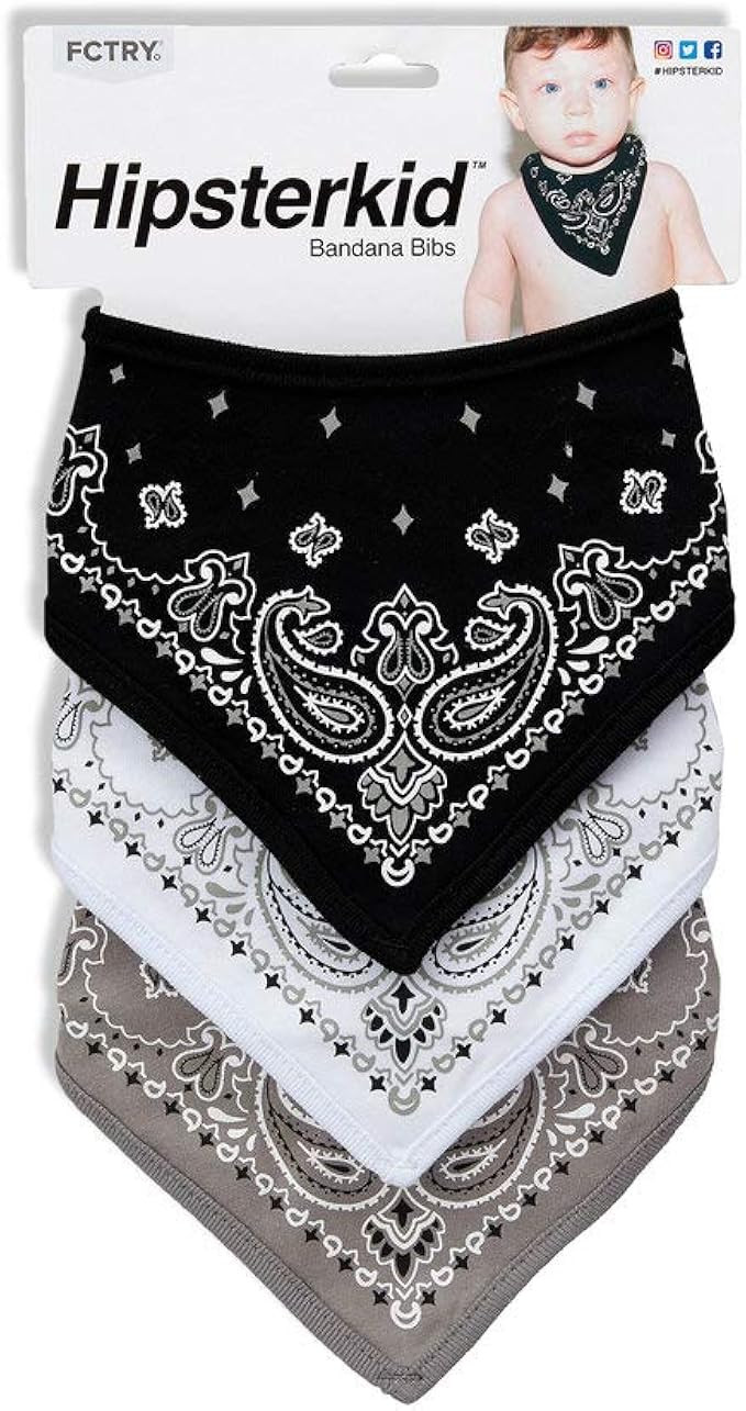 Hipsterkid Bandana Bibs, for Boys, Girls, Babies, Toddlers - Absorbent Mess Free - Soft Cotton/Po... | Amazon (US)