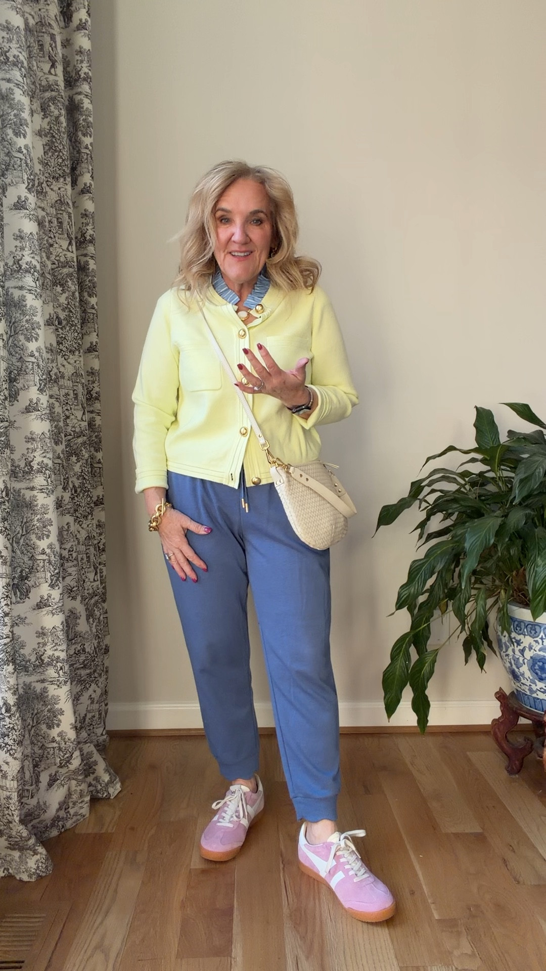 A little mix of elevated and casual 
Sweater size medium 
Joggers size medium petite 
Sneakers tts with socks 
Spring style 

#LTKOver40 #LTKTravel #LTKSaleAlert