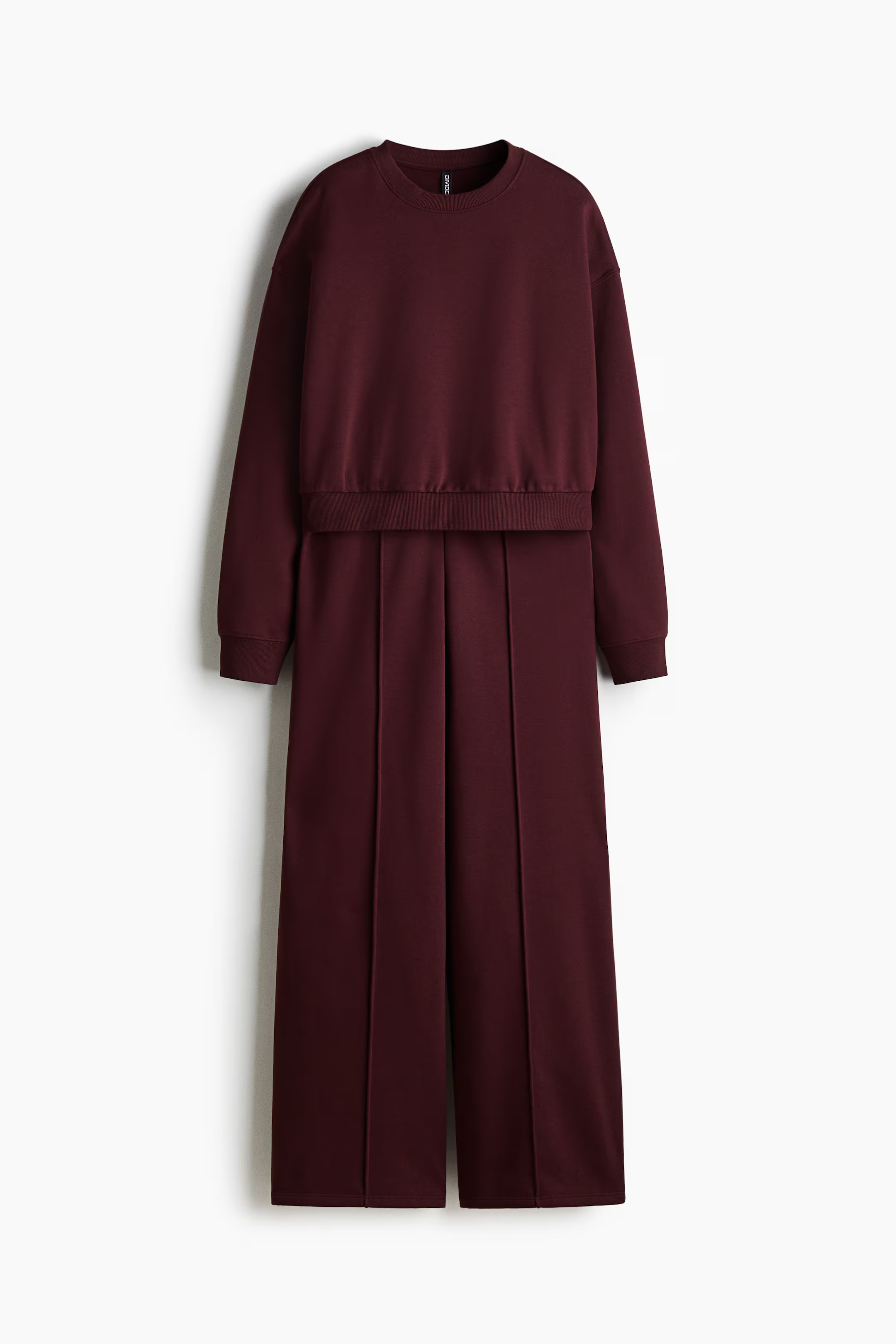 2-piece sweatshirt set - Burgundy - Ladies | H&M GB | H&M (UK, MY, IN, SG, PH, TW, HK)