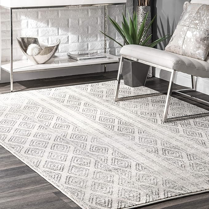 nuLOOM RZBD40A Sarina Diamonds Area Rug, 4' x 6', Grey | Amazon (CA)