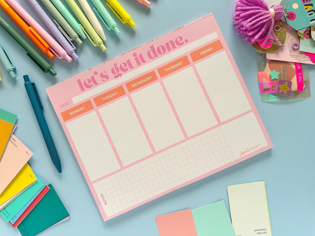 Weekly Notepad Planner, Handmade Notepad, Planner, Desk Planner, Desk Notes, Work Schedule, Work ... | Etsy (US)