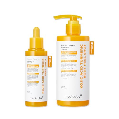 medicube Turmeric Peel Shot Duo for Face & Body: Turmeric Facial & Body Peel Shot | Exfoliating Serum Set with Vitamin C for Calming & Glowing | Texture Refining Care with BHA, PHA, LHA | Amazon (US)