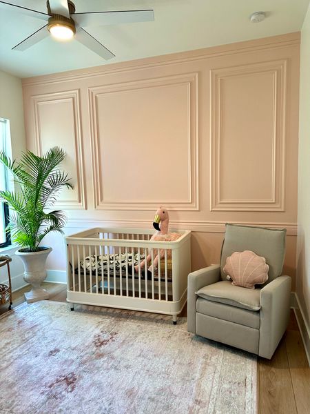 All baby girl nursery links! 💕👶🏼 comment below if you have any questions. The paint color is SW Coral Kicks 🦩 

Bentlee’s crib, rocker, and rug are all linked! This rug is the perfect muted pink rug. This is the sand color which is kinda Taupe in the reclining rocker. 

Nursery, baby crib, baby furniture, pink rug 



#LTKbump #LTKhome #LTKbaby