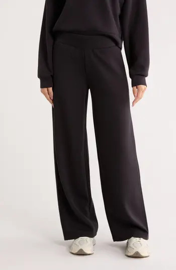 Z by Zella Whisper Knit High Waist Wide Leg Pants in Black at Nordstrom Rack, Size X-Small | Nordstrom Rack