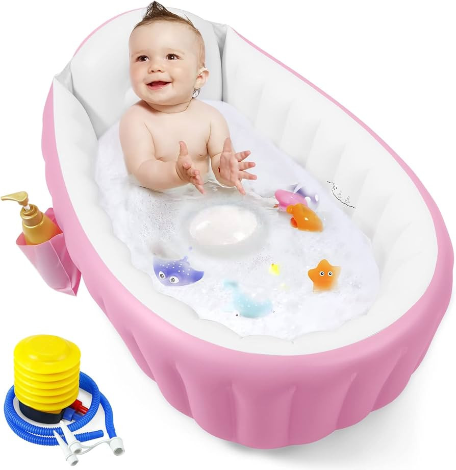 PandaEar Inflatable Baby Bathtub, Portable Travel Baby Bath Tub Toddler Bathtub with Air Pump, Fo... | Amazon (CA)