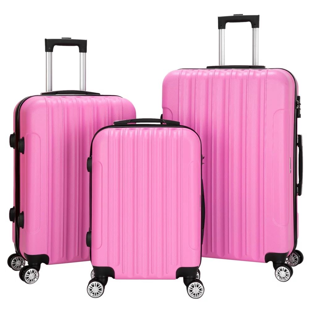 Zimtown 3PCS Luggage Travel Set Bags ABS Trolley Hard Shell Suitcase W/TSA lock With 4 Wheels - W... | Walmart (US)
