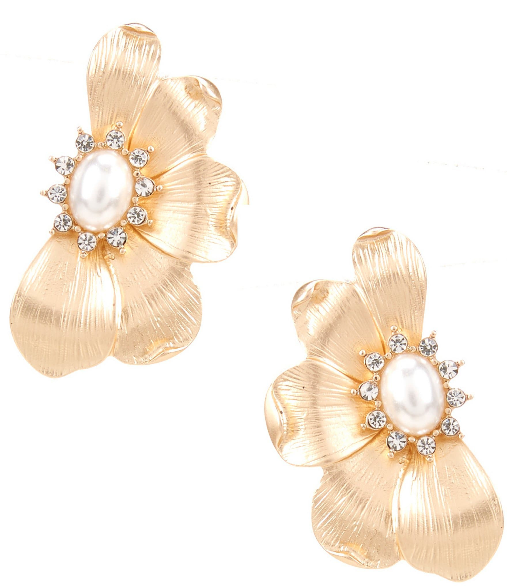 Borrowed & Blue by Southern Living Pearl Half Flower Drop Earrings | Dillard's