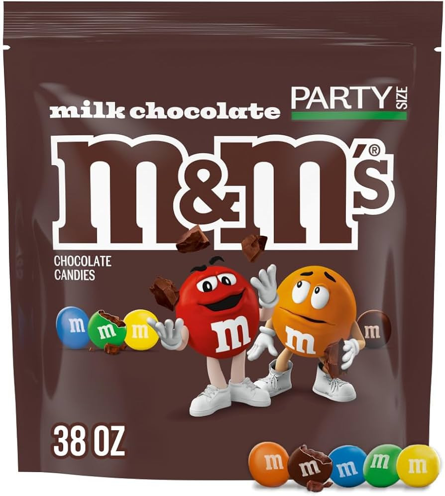 M&M'S Milk Chocolate Candy, Party Size, 38 oz Bag | Amazon (US)