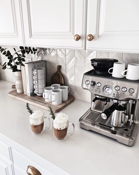 Coffee bar, espresso bar, kitchen counter, home decor, StylinAylinHome 

#LTKSeasonal #LTKhome