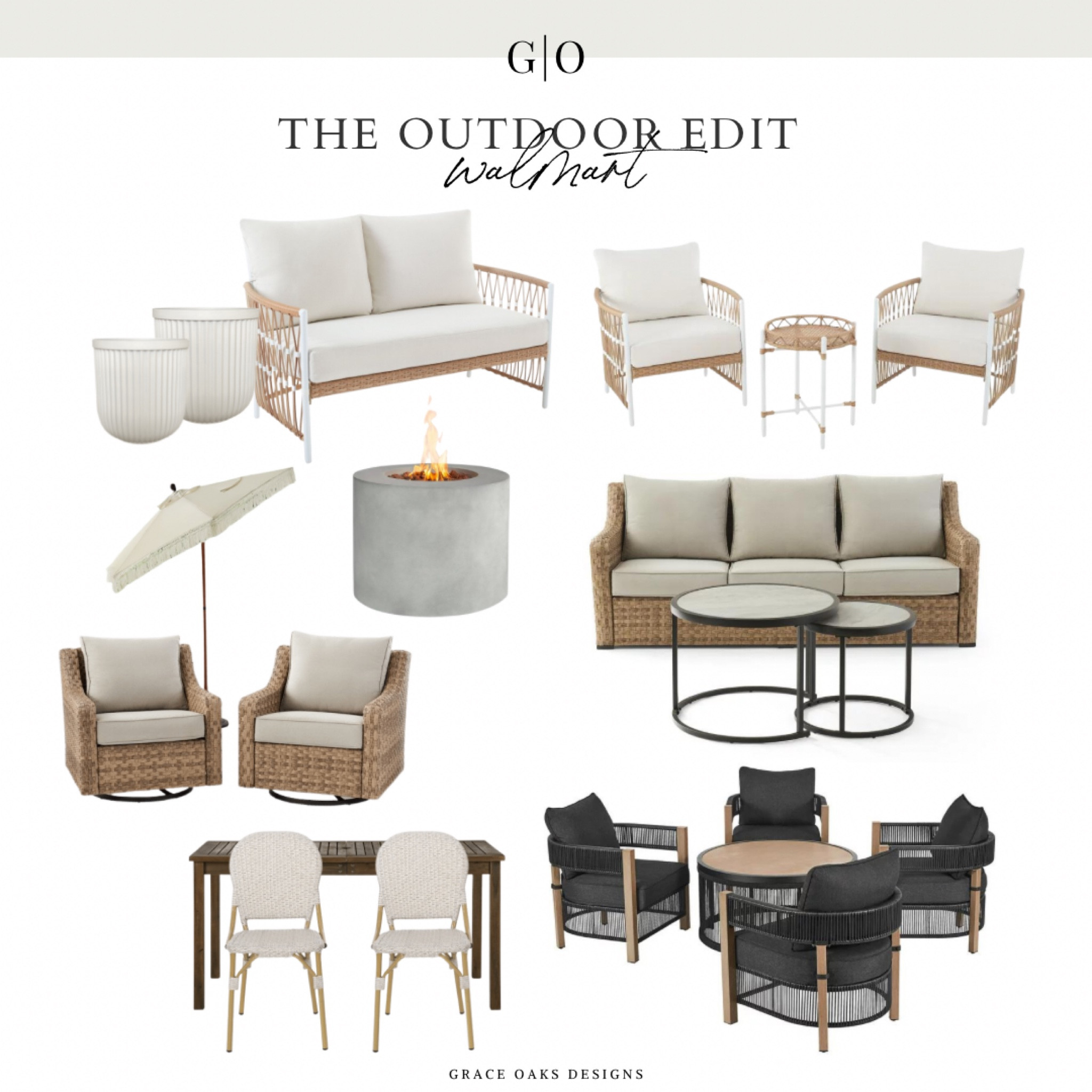 the outdoor edit: Walmart patio favorites 
beautiful + affordable outdoor sets!

woven patio furniture. Better homes and gardens outdoor furniture. Walmart outdoor. Walmart patio. Planter. Patio umbrella. Neutral patio furniture. Rattan patio furniture. Black patio furniture. White patio furniture. Wicker patio furniture. Outdoor living. Outdoor dining. Outdoor dining furniture  

#LTKSeasonal #LTKhome #LTKFind