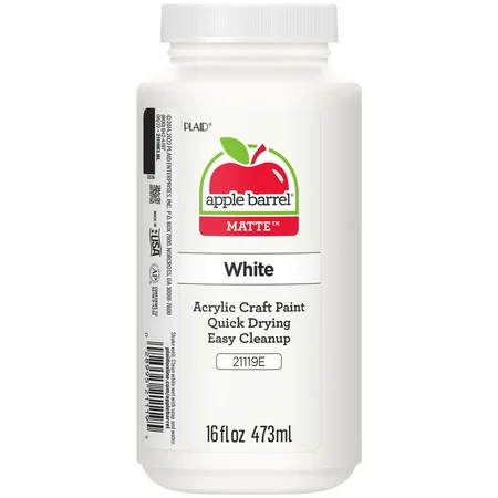 Apple Barrel 21119E Acrylic Craft Paint, Matte Finish, White, 16 fl oz. | Walmart (US)