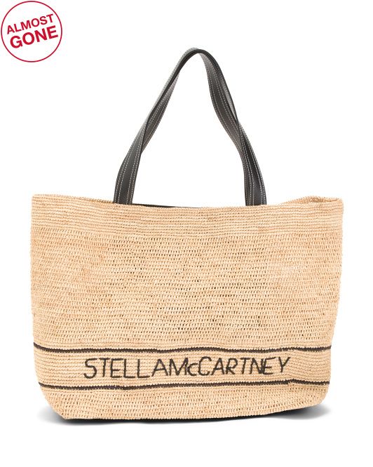 Made In Italy Raffia Logo Tote | TJ Maxx