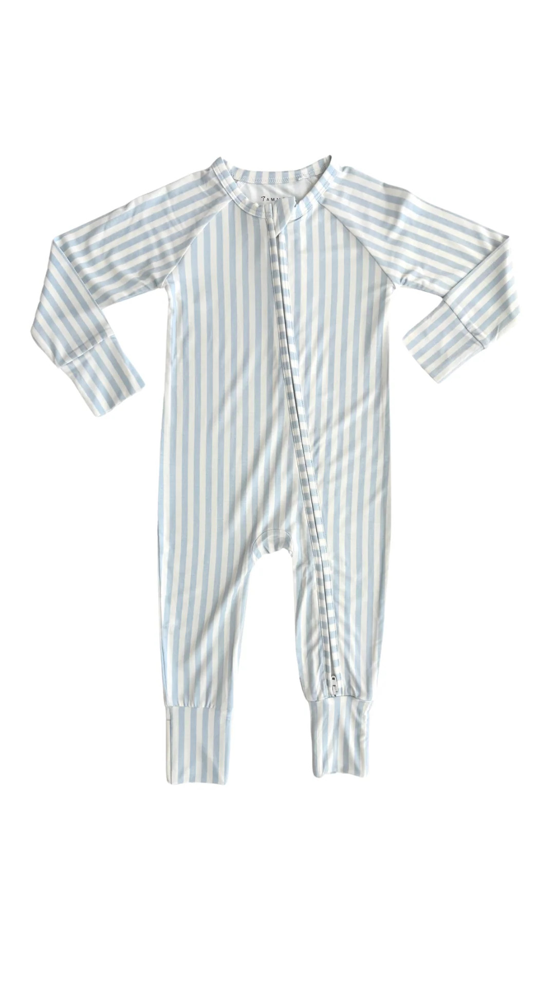 Blue Stripe Zipper Romper | In My Jammers