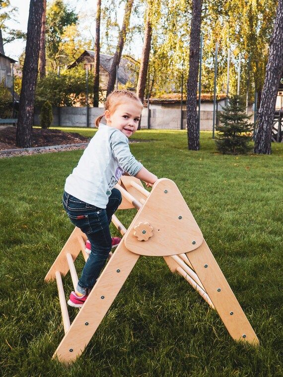 Climbing triangle Step triangle Climbing ladder Triangle with ramp Toddler gym Triangle  Montesso... | Etsy (US)