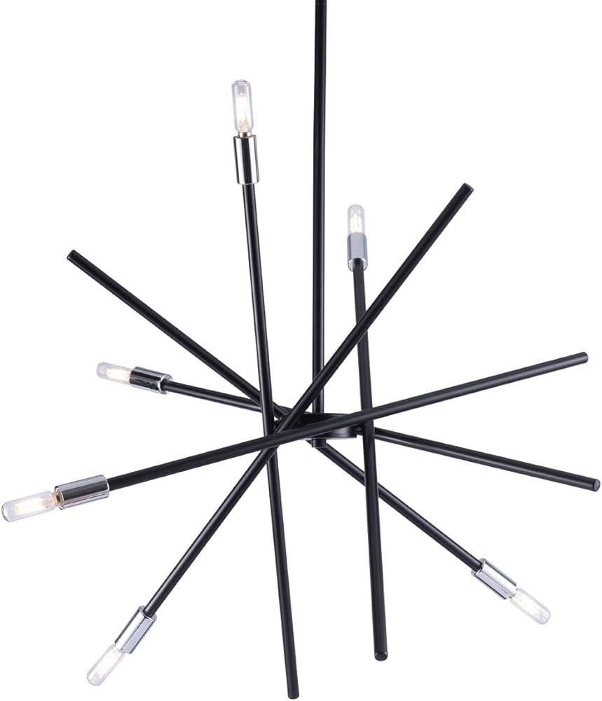 VILUXY Contemporary Chandelier Lighting Fixture 6-Light Matt Black Finish Mid-Century Pendant Lig... | Amazon (US)