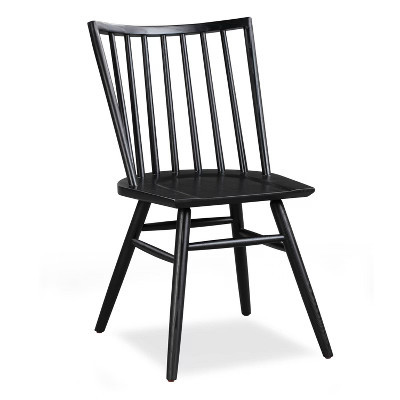 Poly & Bark Talia Dining Chair Black: Wood Frame, Armless Design, No Assembly, 18.5" Seat Height | Target