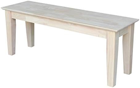 International Concepts Shaker Style Bench, Unfinished | Amazon (US)