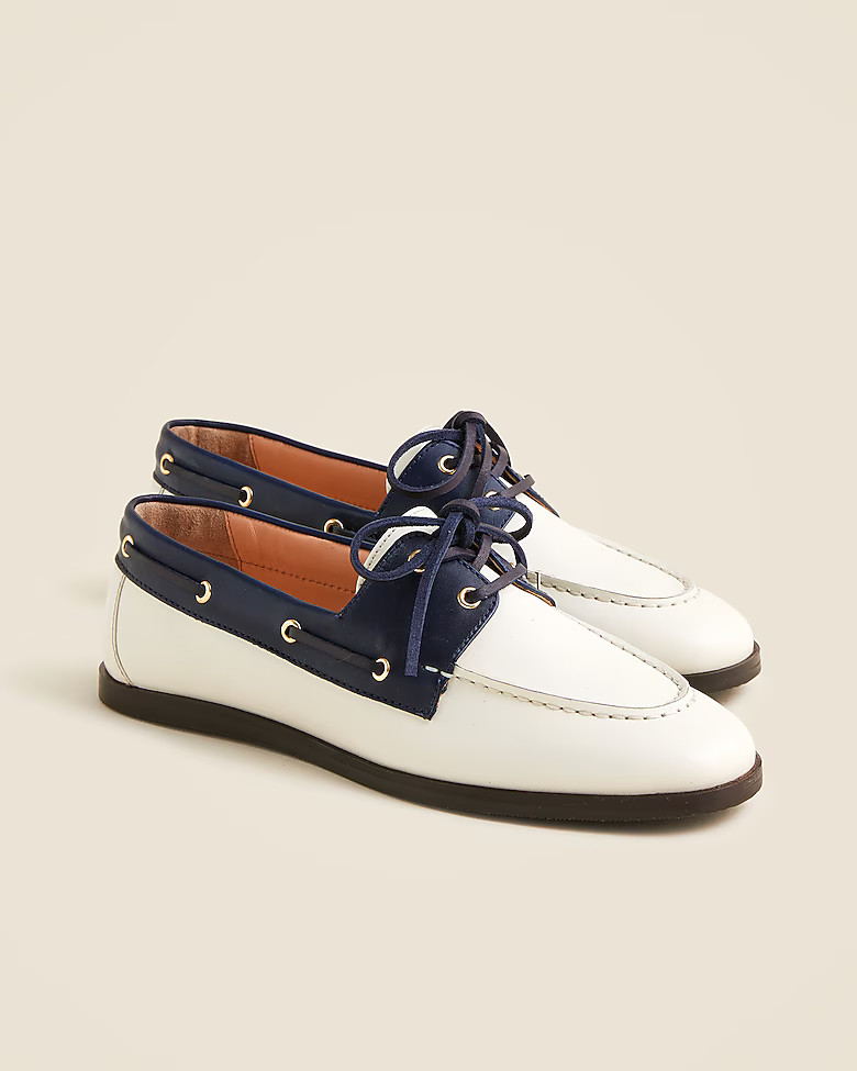 Boat shoes in leather | J. Crew US